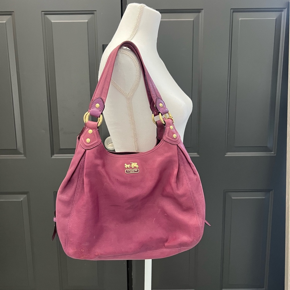 Coach Purple Shoulder Bag with Gold Accents - Picture 2 of 13